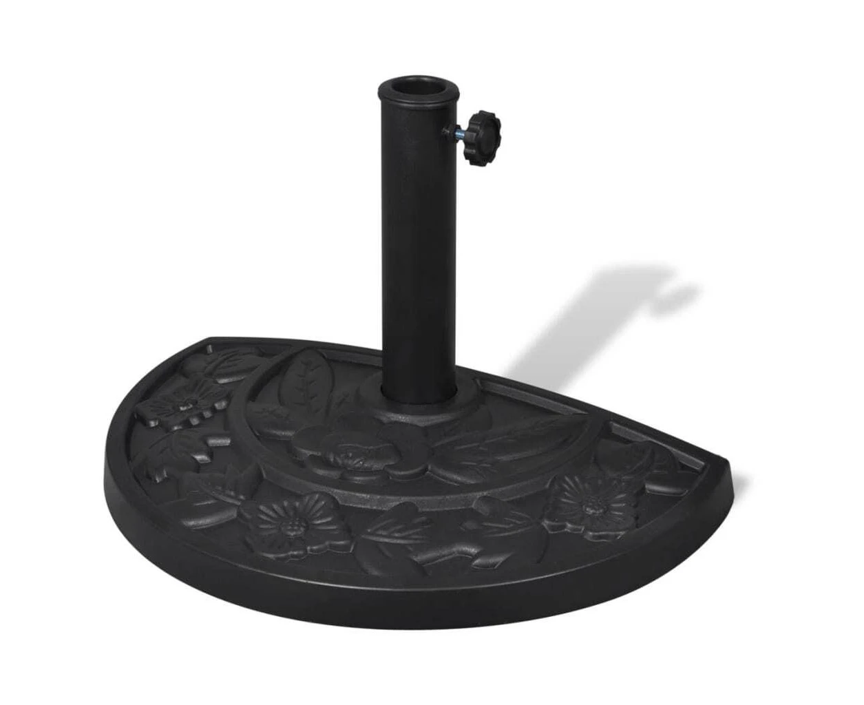 Half Round Parasol Base Resin Patio Outdoor Umbrella Pole Stand Holder 9kg Black