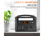 VoltX E600 Power Station 307Wh Lithium Battery Solar Generator 2x 600W Outlets Outdoor Camping Car Jump Start Emergency Backup Power LED with SOS Mode