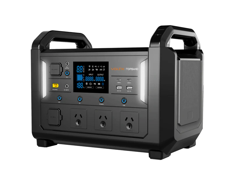 VoltX V1200 Portable Power Station 1152Wh Lithium Iron Phosphate Battery Powered Solar Generator Home Backup UPS Function LCD Display BMS 3 Ways to Charge