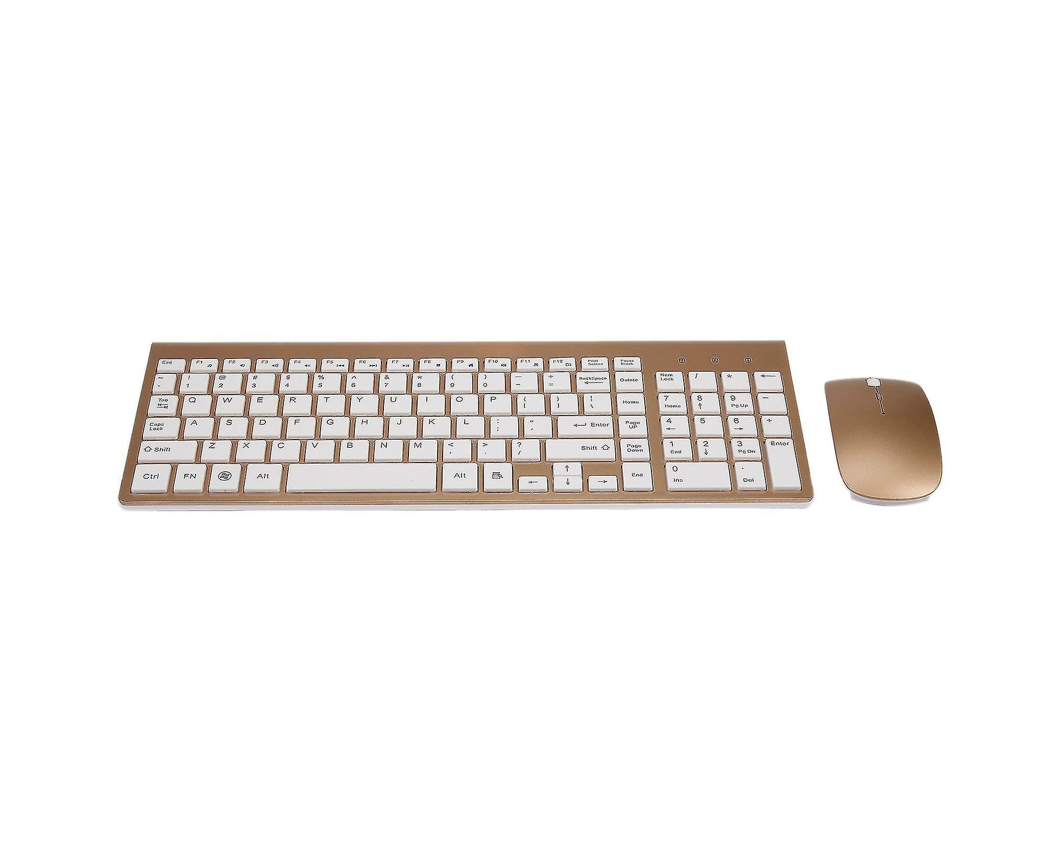 2.4ghz Wireless Keyboard And Mouse Combo For Mac Pc Windowsxp/7(gold)