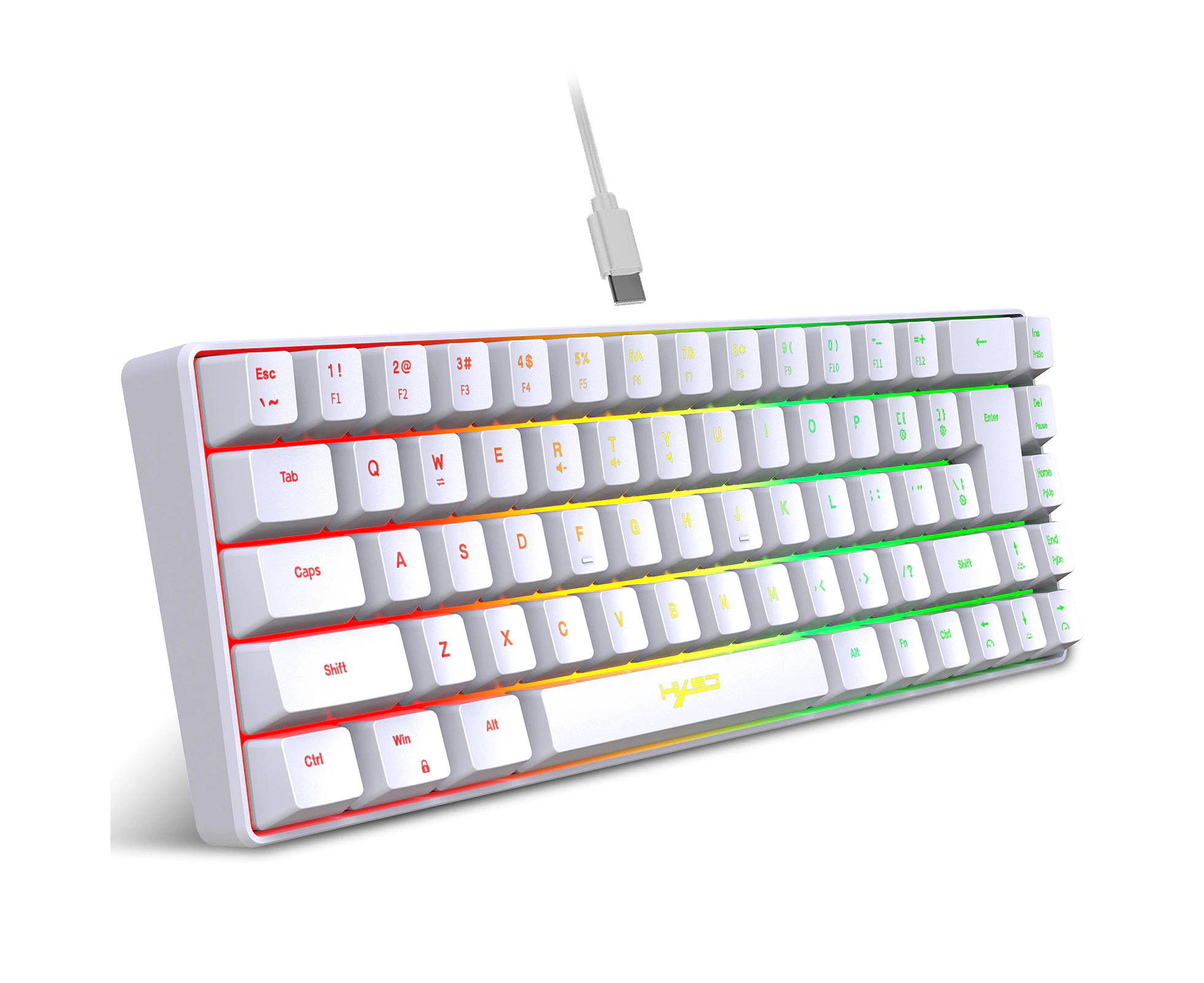 HXSJ V200 Wired K68 RGB Streamer Mini Gaming Keyboard 19-Key Conflict-Free Membrane Keyboard but Mechanical Feel for Game/Office