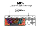 HXSJ V900 RGB Mechanical Keyboard  61-key Gaming Keyboard  High-quality Blue Switches  Durable and Compact Design  Various Lighting Modes  Ergonomic a