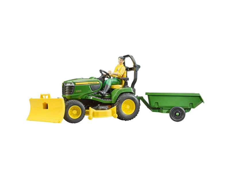 Bruder 1:16 John Deere X949 Lawnmower Tractor w/ Trailer & Gardener Playset