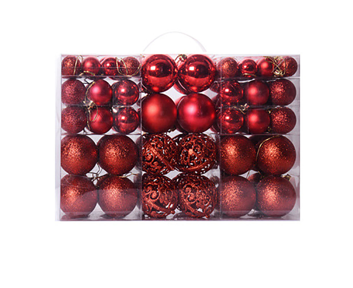 100pcsChristmas Tree Balls Ornaments, Colored Shatterproof Plastic Decorative Baubles for Xmas Tree Decor Holiday Party Wedding Decoration (red)