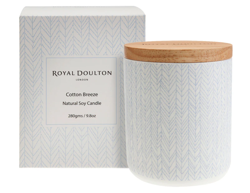 Royal Doulton Cotton Breeze Natural Soy Candle 280g