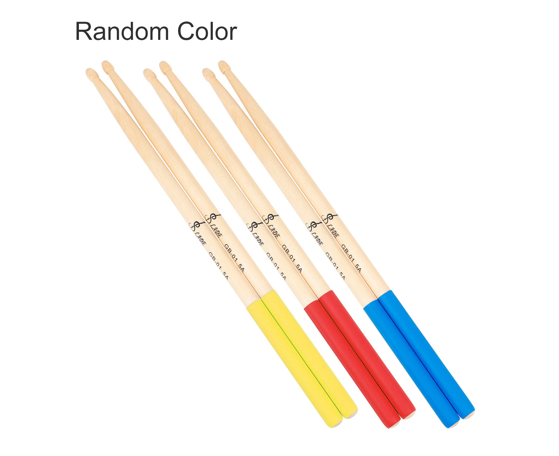 3 Pairs 5A Drumsticks Non-slip Handle Portable Sturdy Professional Maple Drumsticks for Drummers - Random Colors