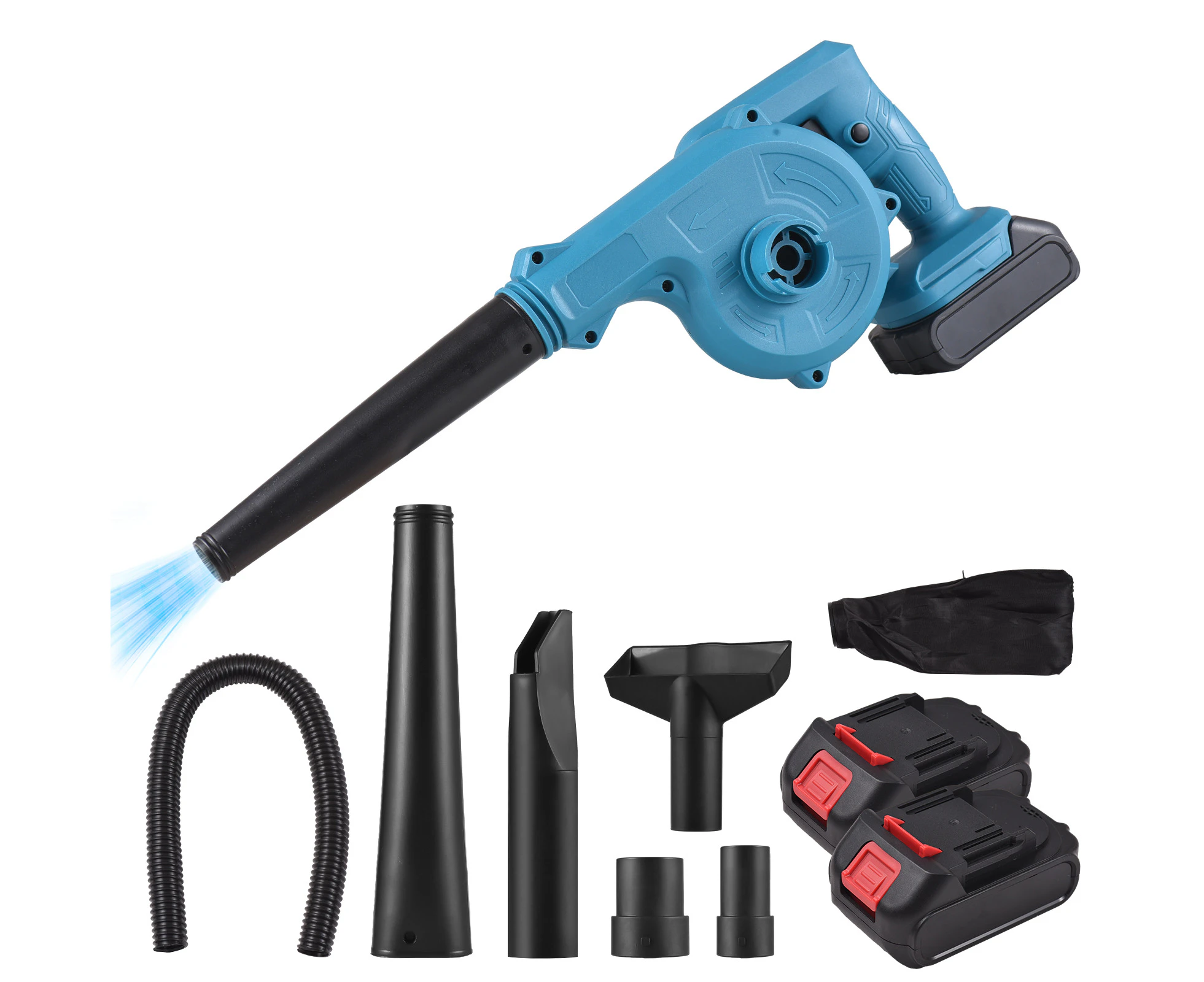 LOYOUTH Cordless Leaf Blower with 2 Battery 2-in-1 21V Cordless Electric Blower and Vacuum Cleaner 63MPH Handheld Battery Powered Small Blower