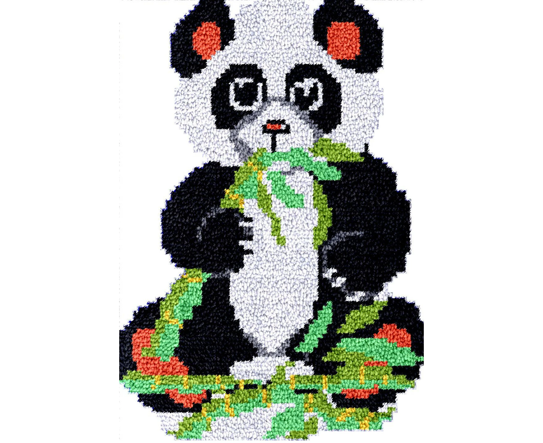 Cute Panda | Rug Making Latch Hooking Kit 60x40cm Blank Canvas