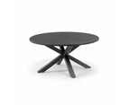 Houston Outdoor 1.5m Round Aluminium Table with 6 Patonga Dining Chairs - Outdoor Aluminium Dining Settings - Charcoal