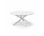 Houston Outdoor 1.5m Round Aluminium Table with 6 Patonga Dining Chairs - Outdoor Aluminium Dining Settings - Charcoal