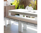 Santorini 2.5m Rectangle Aluminium Dining Table with 4 Bench Seats - Outdoor Aluminium Dining Settings - Charcoal