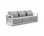 Whitehaven 3+2+1 Seater Outdoor Aluminium Lounge with Hugo Coffee Table Set - Outdoor Aluminium Lounges - White