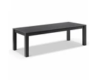 Santorini 2.5m Rectangle Aluminium Dining Table with 4 Bench Seats - Outdoor Aluminium Dining Settings - Charcoal