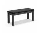 Santorini 2.5m Rectangle Aluminium Dining Table with 4 Bench Seats - Outdoor Aluminium Dining Settings - Charcoal