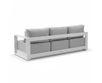 Whitehaven 3+2+1 Seater Outdoor Aluminium Lounge with Hugo Coffee Table Set - Outdoor Aluminium Lounges - White