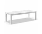 Santorini 2.5m Rectangle Aluminium Dining Table with 4 Bench Seats - Outdoor Aluminium Dining Settings - Charcoal