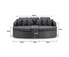 Noosa Outdoor Wicker 4 Piece Modular Garden Daybed - Outdoor Daybeds - Charcoal