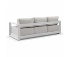 Whitehaven 3+1+1 Seater Outdoor Aluminium Lounge with Hugo Coffee Table Set - Outdoor Aluminium Lounges - White