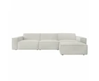 Brighton Indoor 3 Seater Fabric Sofa Lounge with Ottoman - Fabric Chaise Lounges -