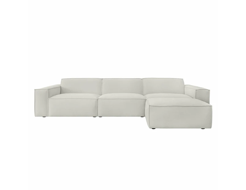 Brighton Indoor 3 Seater Fabric Sofa Lounge with Ottoman - Fabric Chaise Lounges -