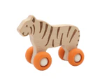 Kaper Kidz - WOODEN TIGER WITH SILICONE WHEELS