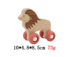 Kaper Kidz - WOODEN LION WITH SILICONE WHEELS