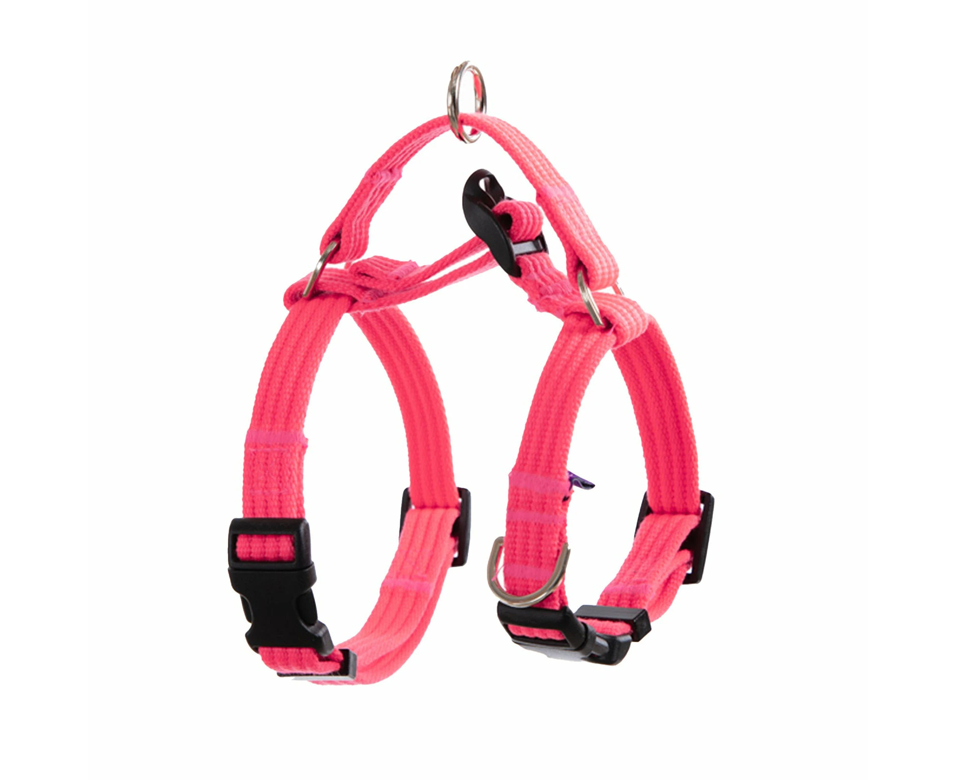 Dog Double-Lined Straps Harness and Lead Set Leash Adjustable M NEON CAROL-PINK