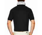 Nautica Short Sleeve Solid Deck Polo  BLACK