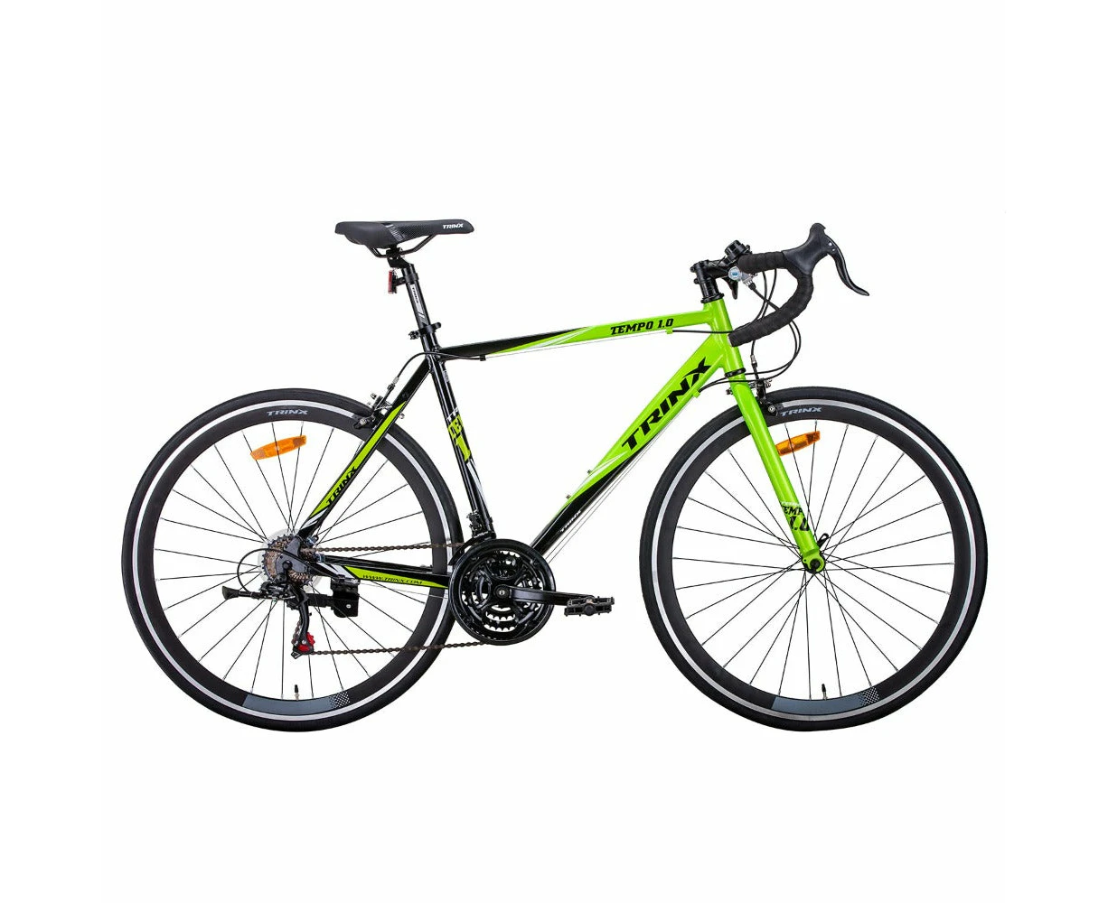 Trinx 700C Road Bike TEMPO1.0 Shimano 21 Speed Racing Bicycle 59cm Black/Green