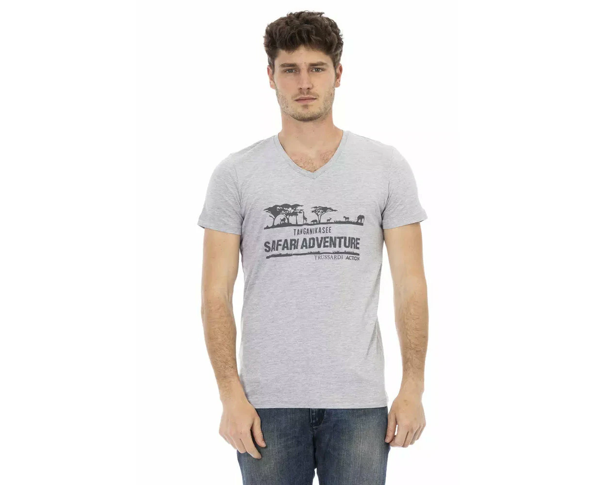 Trussardi Action Gray Cotton Men's T Shirt