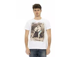 Short Sleeve T-shirt with Round Neck and Front Print M Men