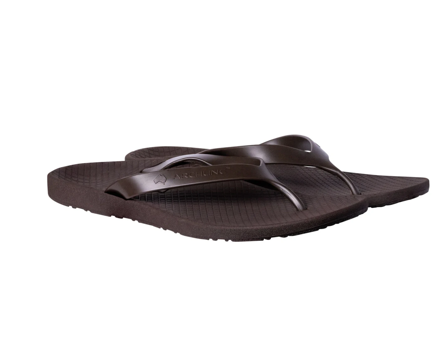 ARCHLINE Orthotic Thongs Arch Support Shoes Footwear Flip Flops Orthopedic - Brown/Brown