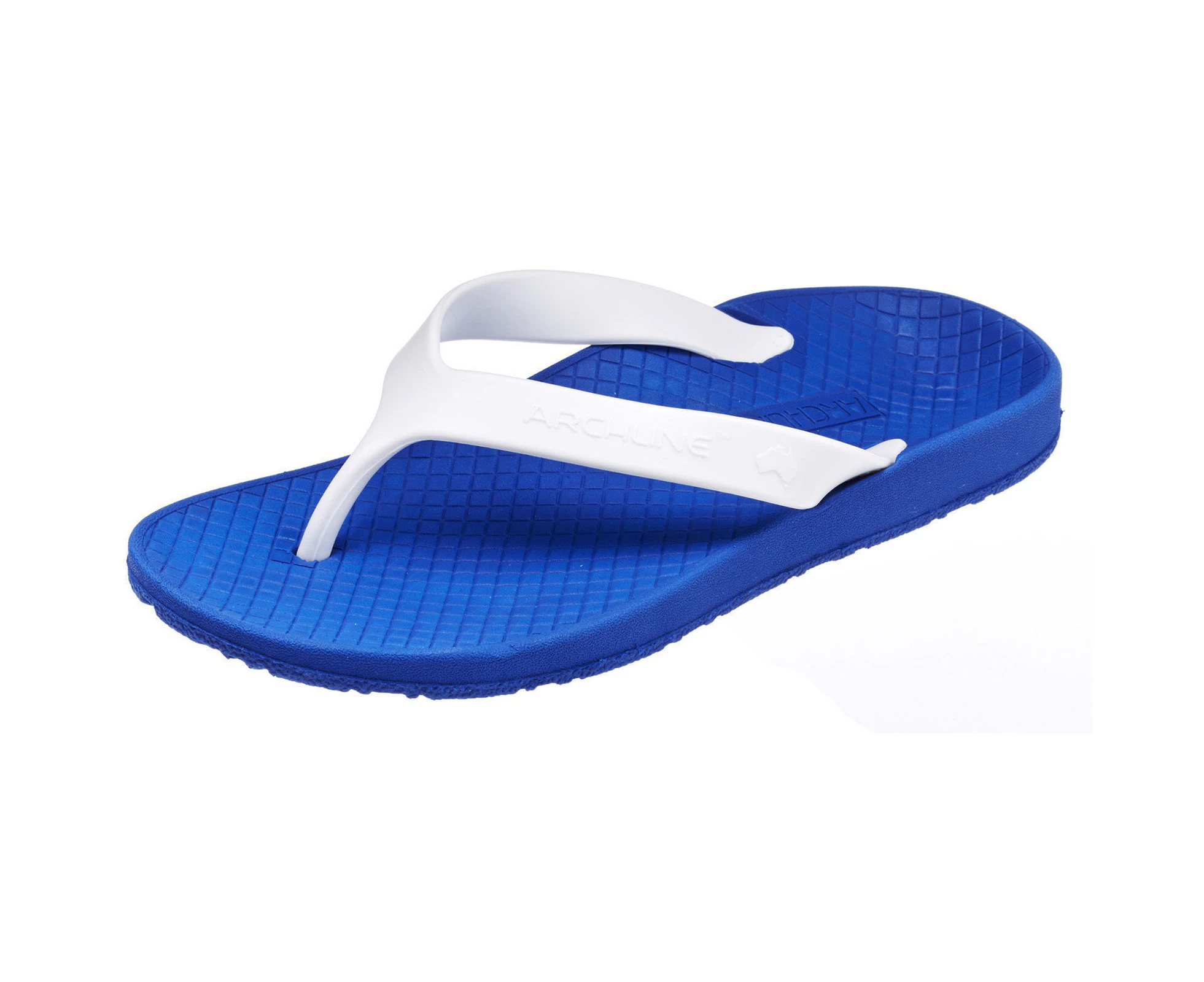 ARCHLINE Orthotic Thongs Arch Support Shoes Footwear Flip Flops Orthopedic - Blue/White