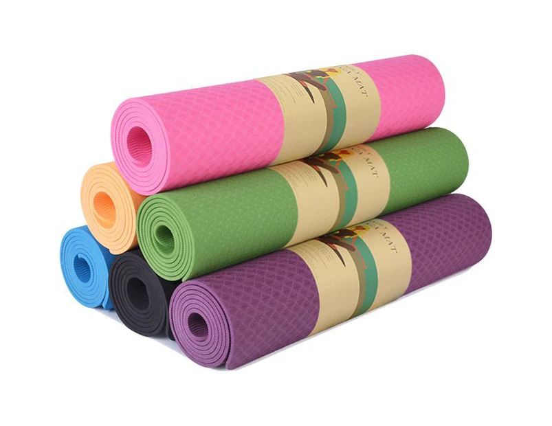 YOGA MAT Non-Slip Light Gym 1830x610x6mm Pilates Home Fitness - Assorted Colours