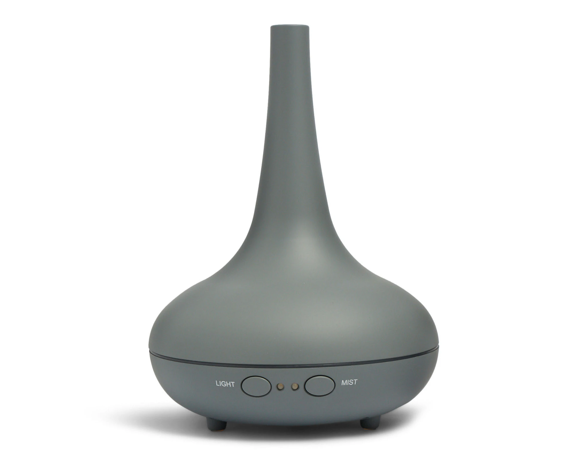 Essential Oil Diffuser Ultrasonic Humidifier Aromatherapy LED Light 200ML 3 Oils - Colour: Matte Grey - Size: 15 x 15 x 20cm