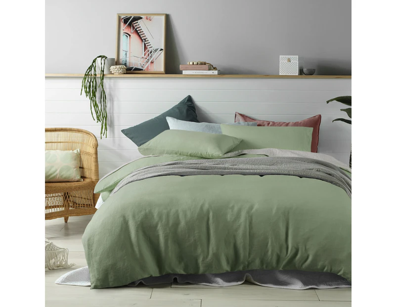 100% Linen Sage Quilt Cover Set