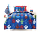 Robotic Blue Quilt Cover Set Single