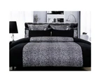 Leopard Quilt Cover Set Black Super King