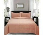 J.Elliot Home Merida Clay Pink Velvet Quilted Coverlet Set Queen/King