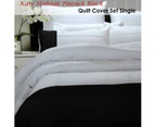 Pintuck Black Quilt Cover Set Single