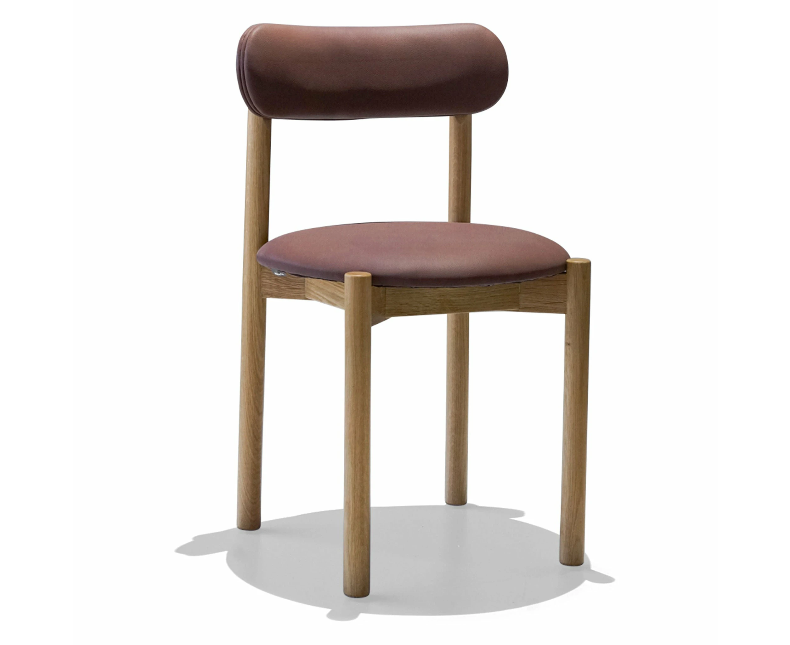 Nora Chair - Oak / Chocolate Brown PU Leather