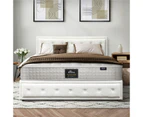 Oikiture Bed Frame King Size Gas Lift Storage Mattress Base White Leather