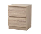 Oikiture Bedside Table Nightstand 2 Drawers Side End Table Storage Cabinet