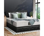 Oikiture Bed Frame Queen Size Gas Lift Storage Mattress Base Black Leather