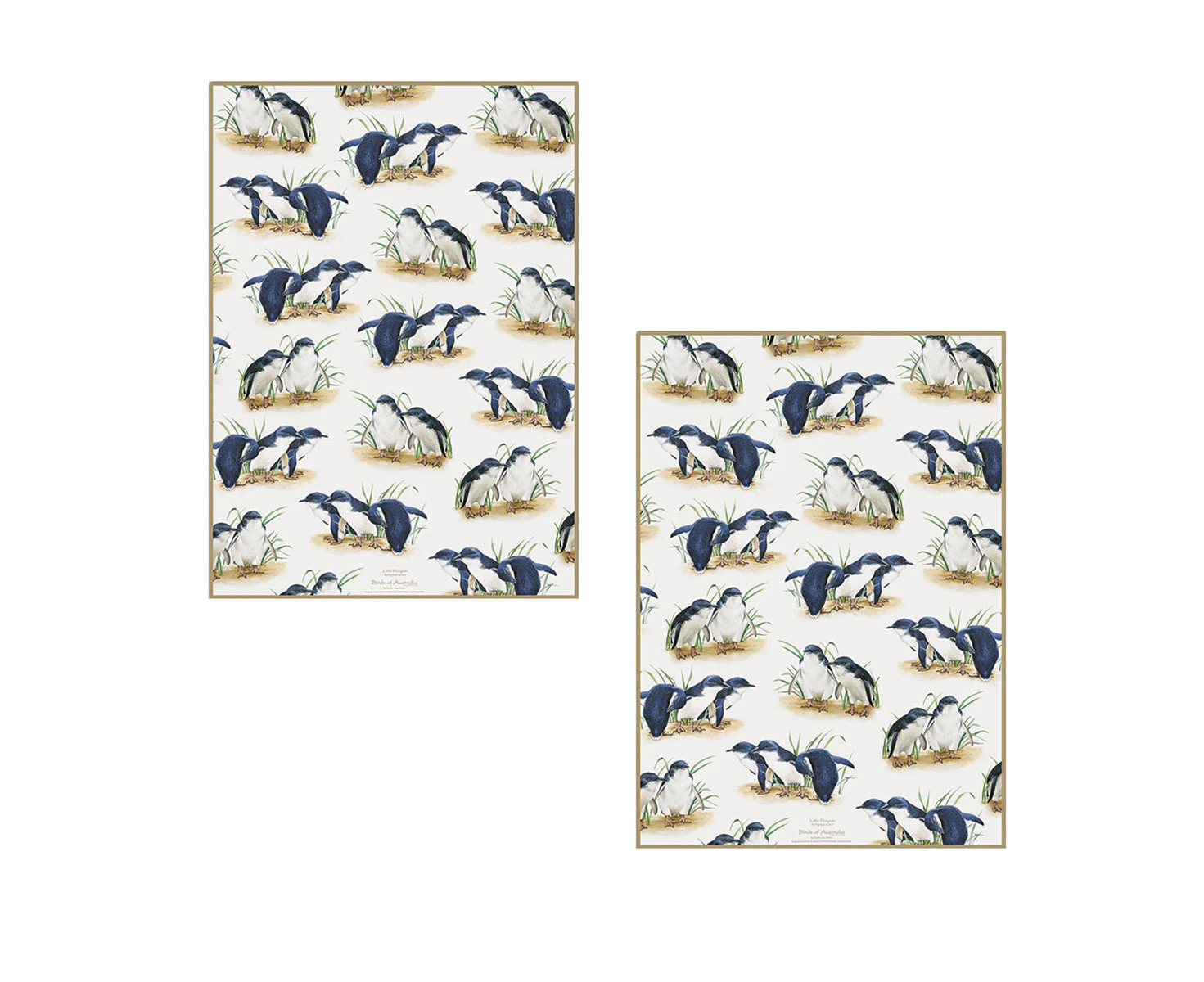 Set of 2 Birds of Australia Kitchen Tea Towels Penguin 50 x 70 cm