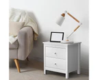 Oikiture Bedside Table Nightstand Side End Table Storage Cabinet 2 Drawers White