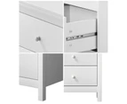 Oikiture Bedside Table Nightstand Side End Table Storage Cabinet 2 Drawers White