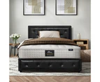 Oikiture Bed Frame King Single Gas Lift Storage Mattress Base Black Leather