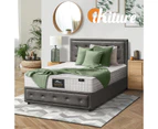 Oikiture Bed Frame King Single Gas Lift Storage with Mattress Grey ENZO