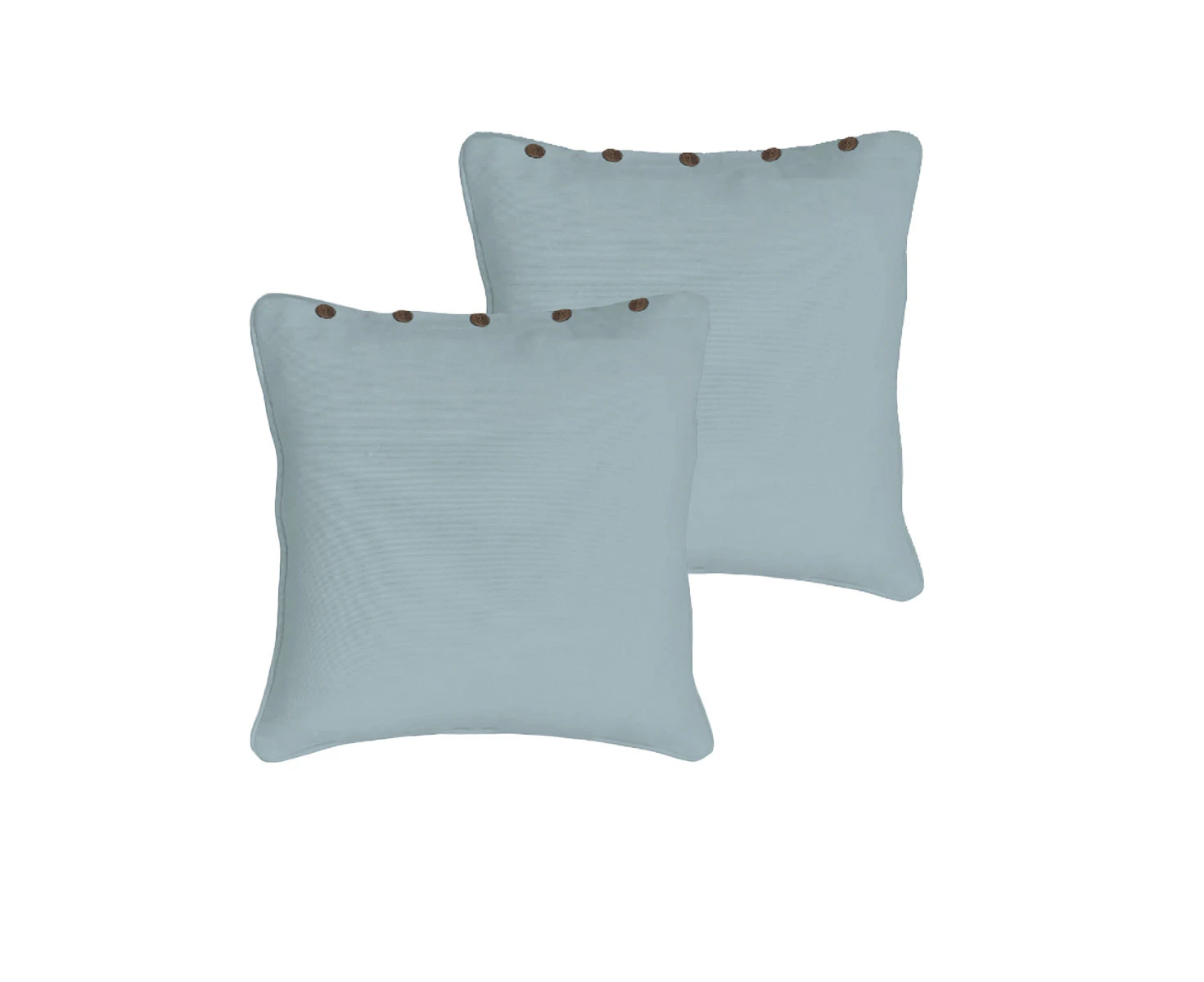 Rans Pair of London Cotton European Pillowcases with Buttons Grey